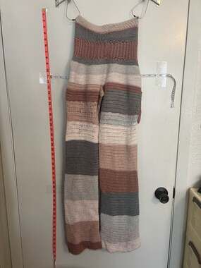 Handmade crocheted pants with pocket